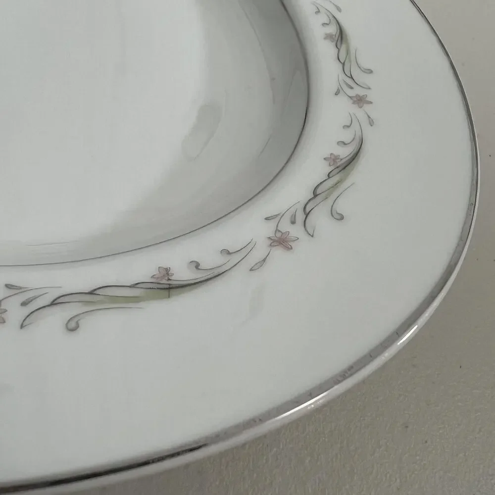 Vintage Larchmont‎ Fine China 8091 Japan Oval Serving Platter Floral Silver 14